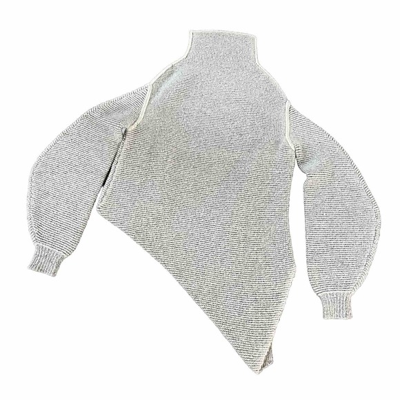 Stella McCartney Women's Asymmetrical Taupe Black Knit Wool